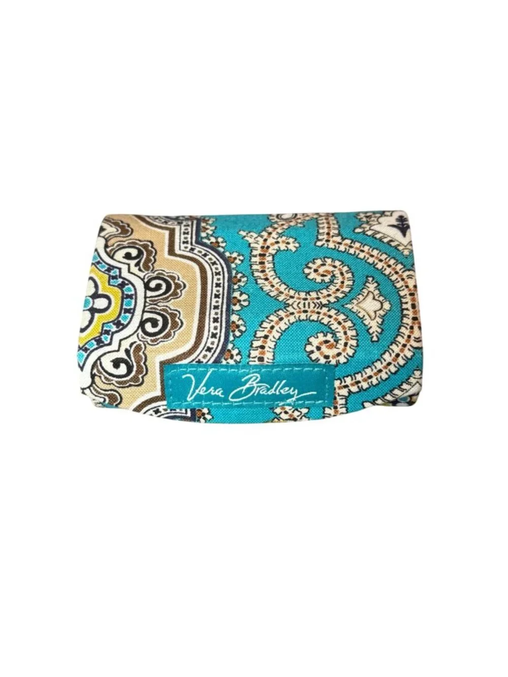 Vera Bradley Kiss Me Twice Lipstick Holder Totally Turquoise Mirror Compact Case